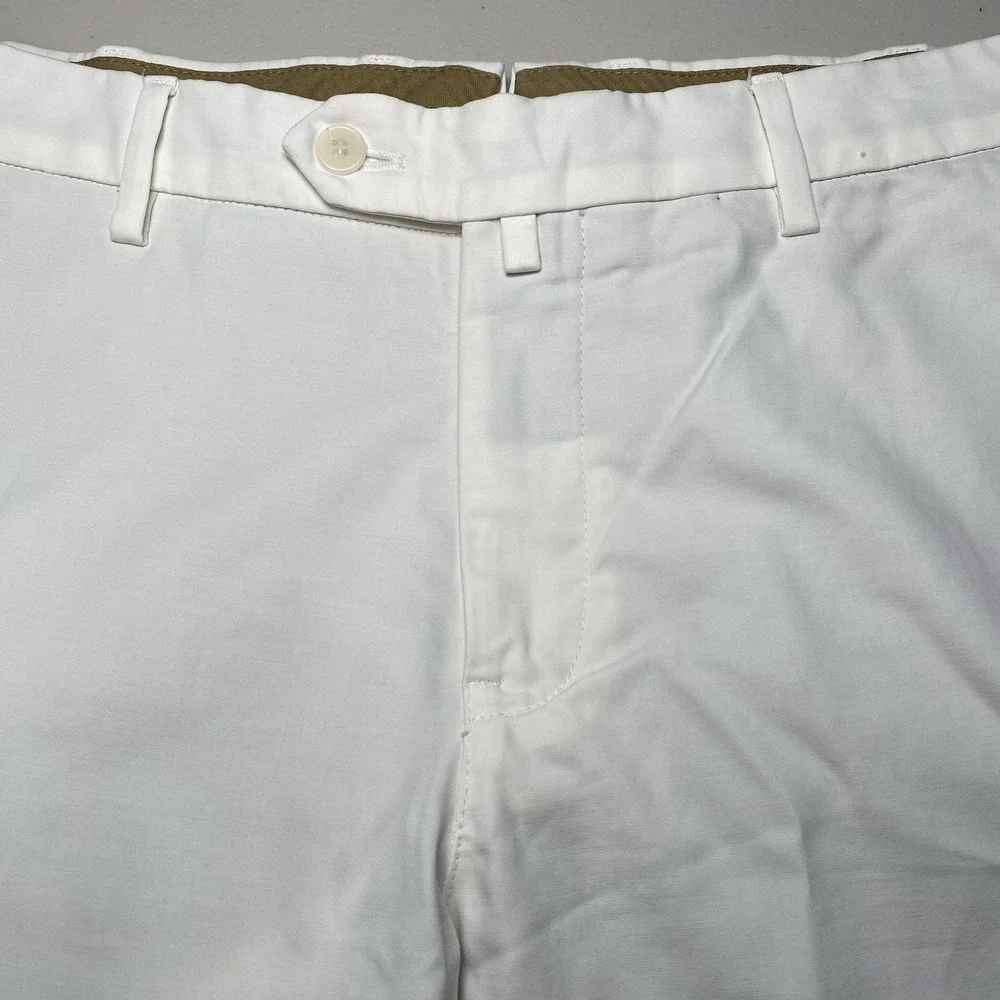 Loro Piana Pants 48 (34x29) Cotton Blend Flat Front White Quiet Luxury FAE8346